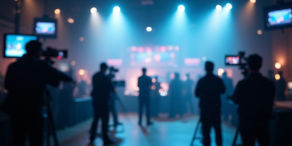 Dynamic background showcasing media production in action