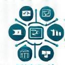 Icon showing interconnected media types: video, audio, text