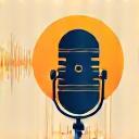 Studio microphone with sound waves